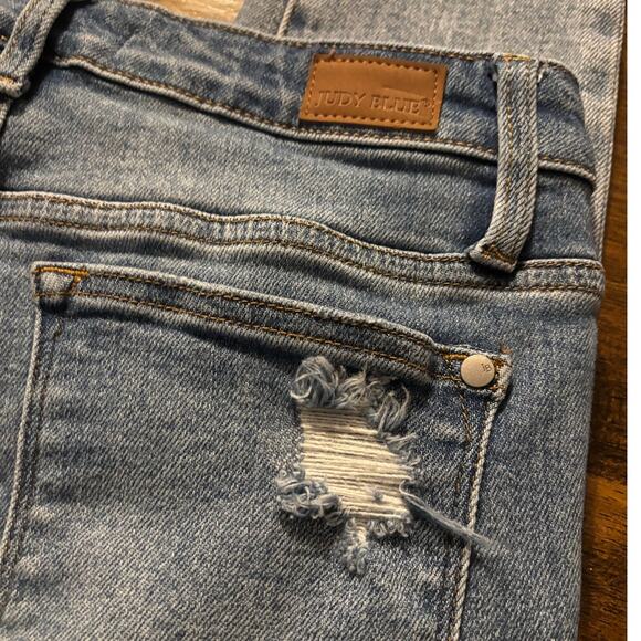 Judy Blue Women’s 5 27 x 28 Jeans Skinny Fit Distressed High Rise Stretch Denim - Picture 3 of 10